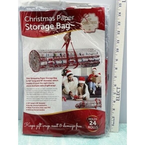 New GP Christmas Gift Wrapping Storage Bag, Holds 24 Rolls - Picture 1 of 3
